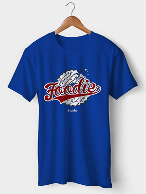 Foodie Half Sleeves Round Neck T-shirt | Men | Royal Blue
